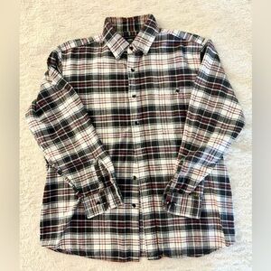 SEARS Men's Plaid Flannel Style Button-Up Shirt Size Medium